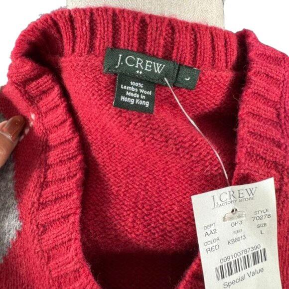 VTG NWT J.Crew Factory Argyle Lambs Wool Preppy Golf Vest (SZ L) Gift Ready! - Picture 9 of 13